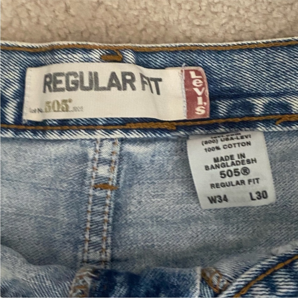 Vintage Acid Wash Cut-off Levi's 505 Sz 30 Denim Distressed Women Shorts - Picture 8 of 9